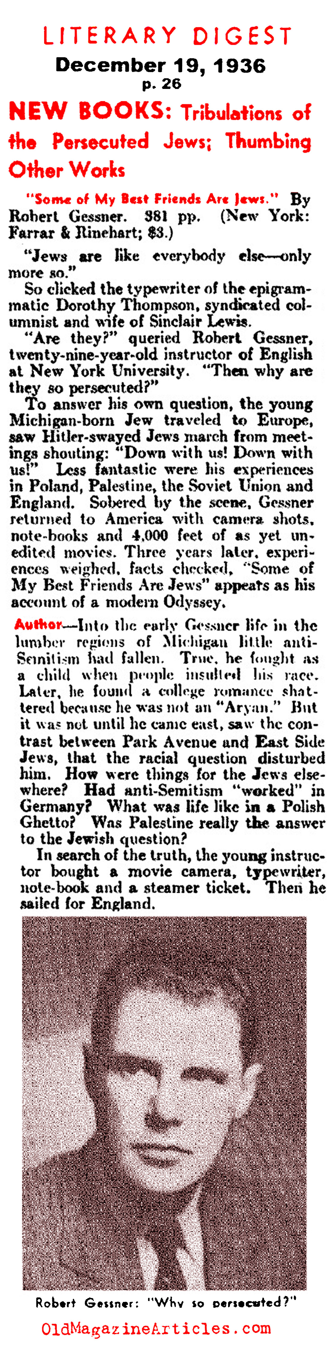 ''Some of My Best Friends Are Jewish''  (Literary Digest, 1936)