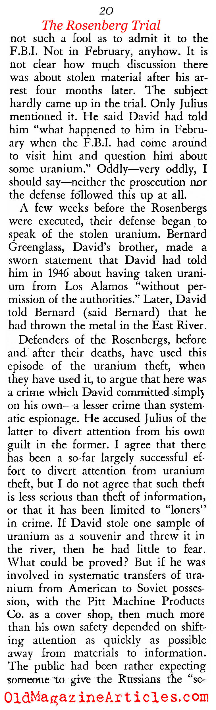 A Second Look At The Rosenberg Trial (American Opinion, 1966, 1967)