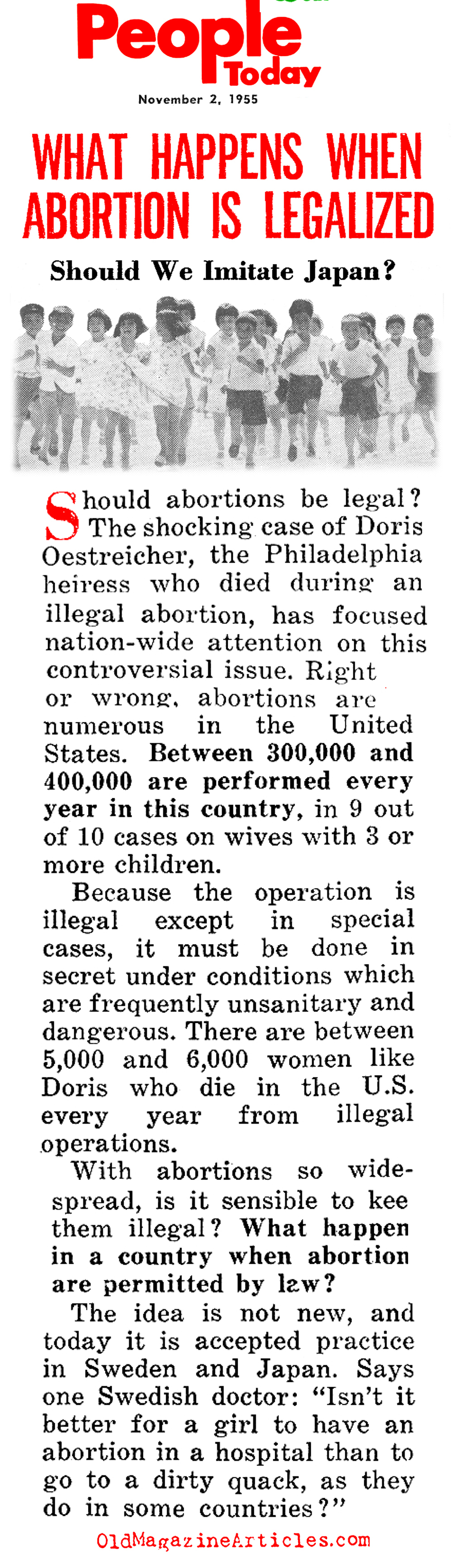 ''What Happens When Abortion is Legalized'' (People Today, 1955)