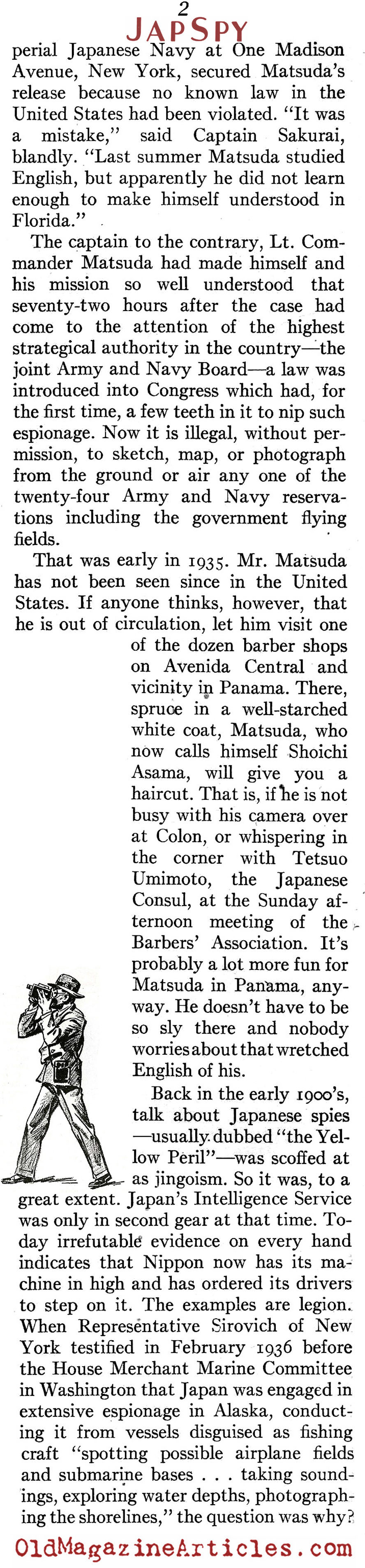 The Japanese Spy Problem (American Legion Magazine, 1939)