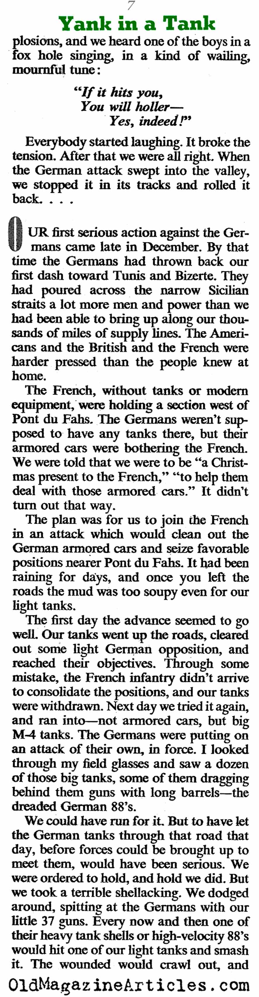 An American Tank in Tunisia (American Magazine, 1943)