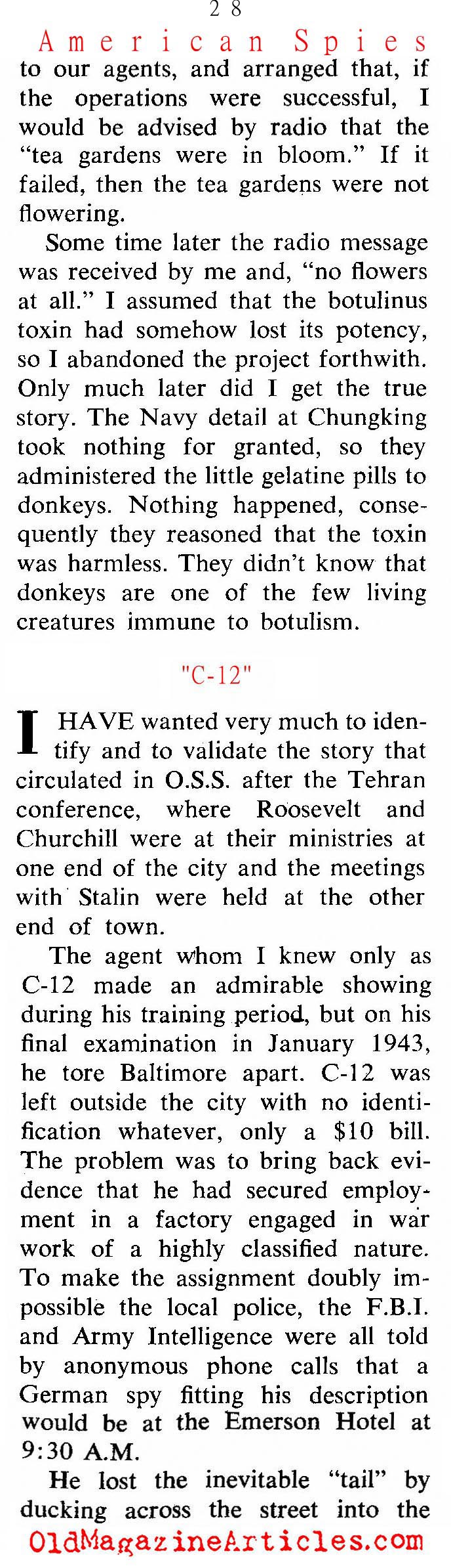 The O.S.S. Continued (Coronet Magazine, 1964)