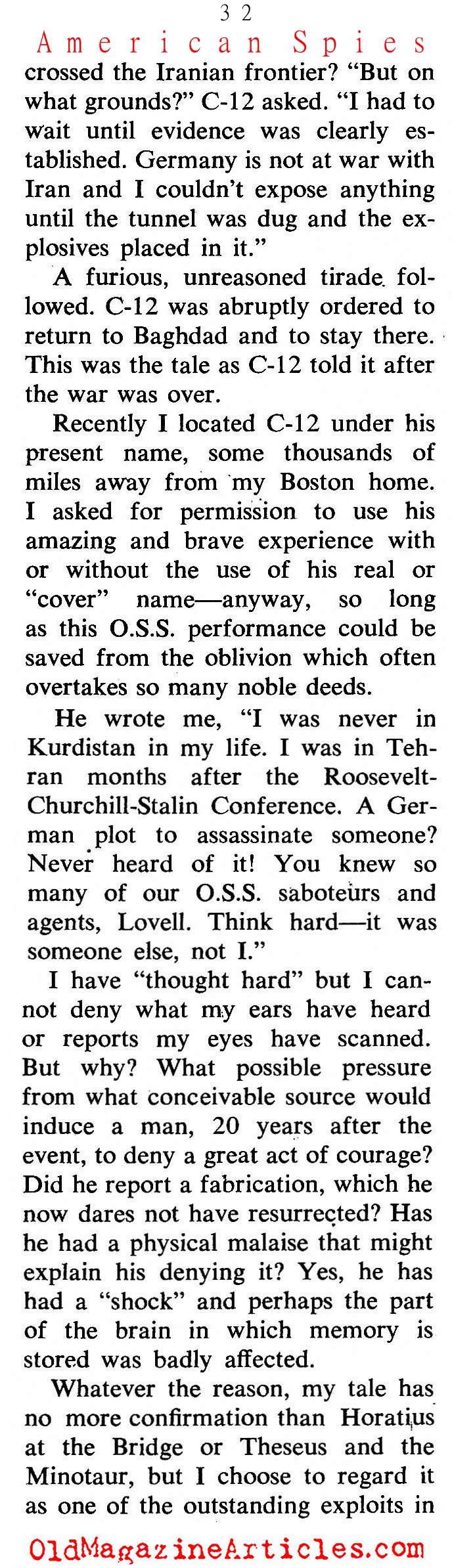 The O.S.S. Continued (Coronet Magazine, 1964)