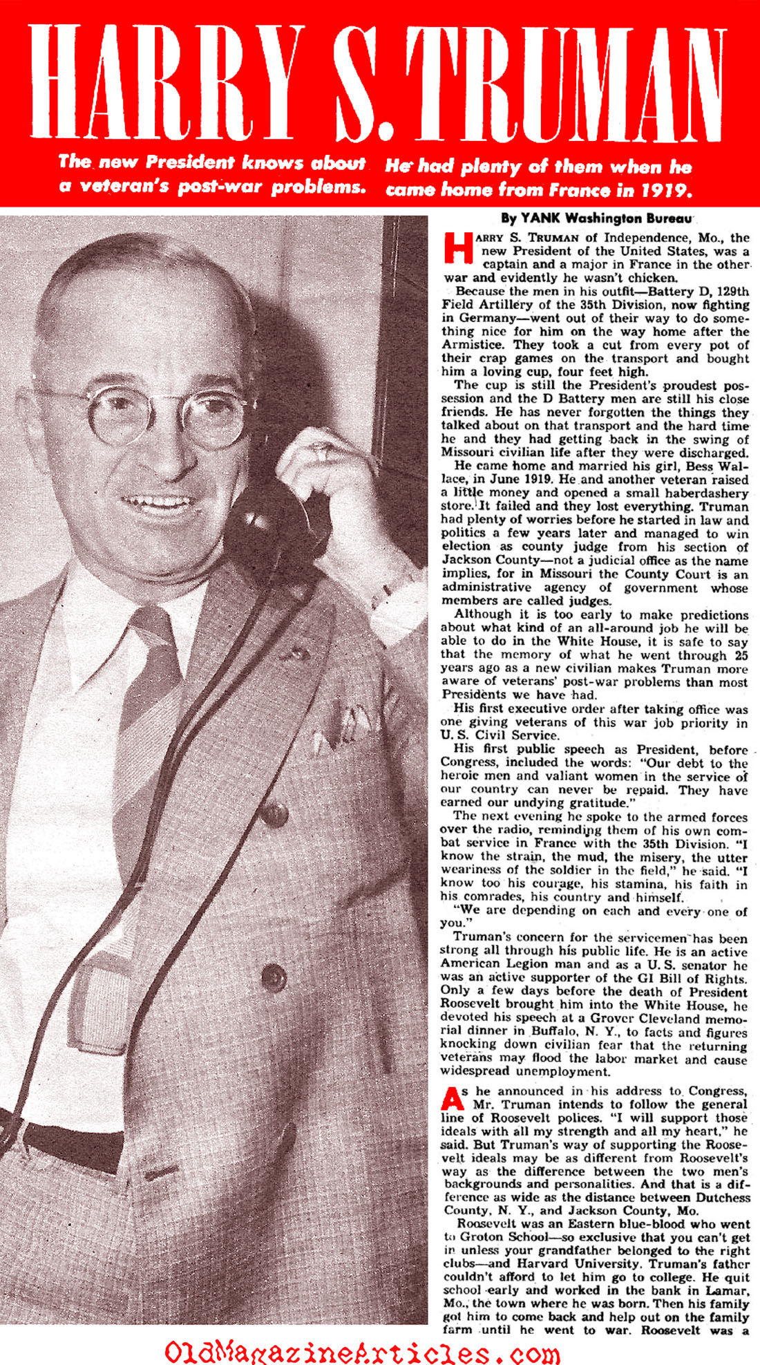 HARRY S TRUMAN ARTICLE EARLY IN HIS PRESIDENCY,WHO WAS HARRY S TRUMAN ...