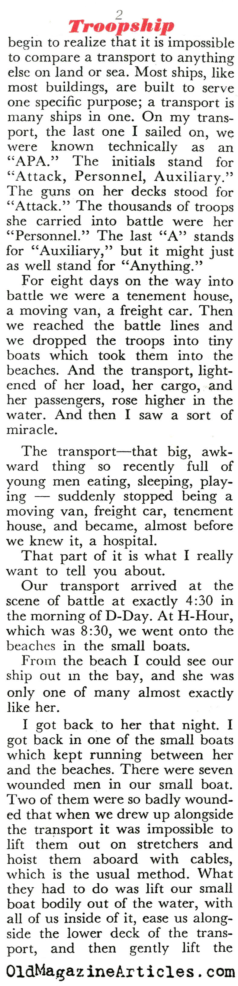 Troopship (Coronet Magazine, 1945)