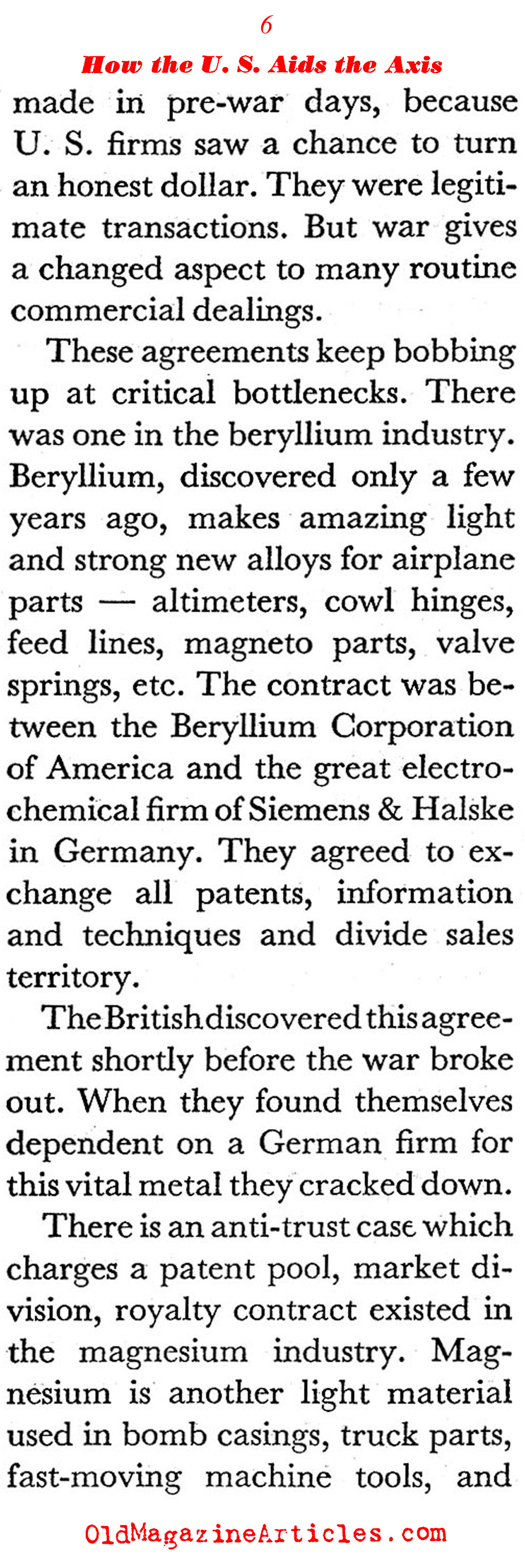 How the US Helped the Fascists Before Entering the War (Coronet Magazine, 1941)