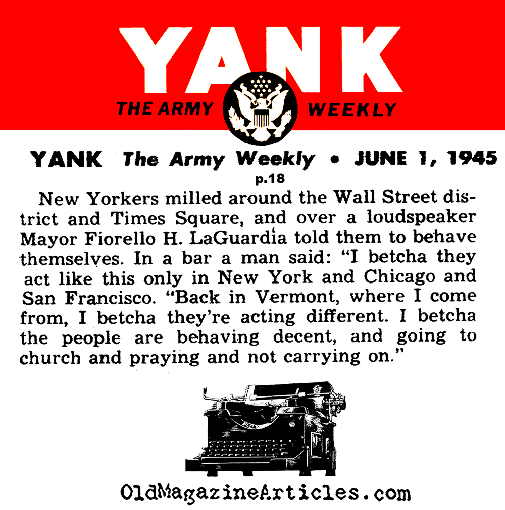 VE-Day in New York City (Yank Magazine, 1945)