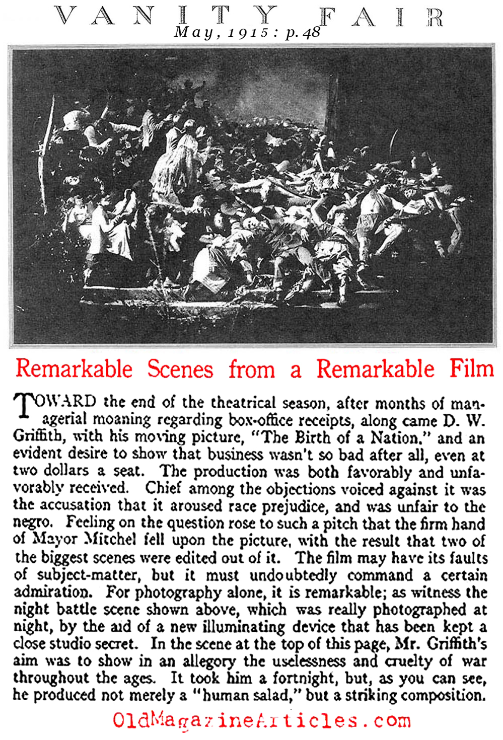 Birth of a Nation  Reviewed (Vanity Fair, 1915)