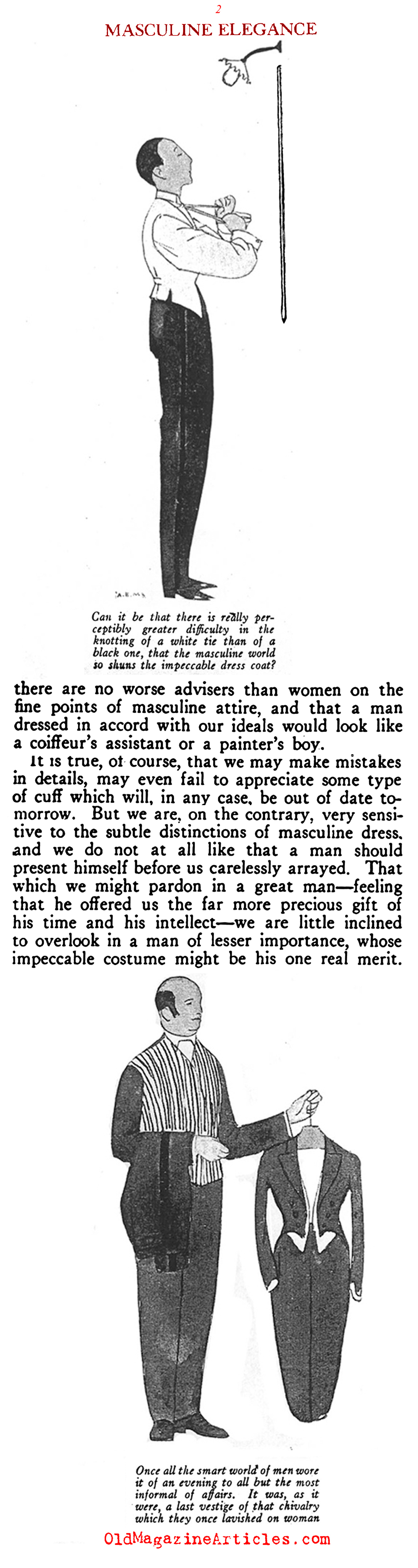 The Decline of Masculine Elegance (Vogue Magazine, 1922)