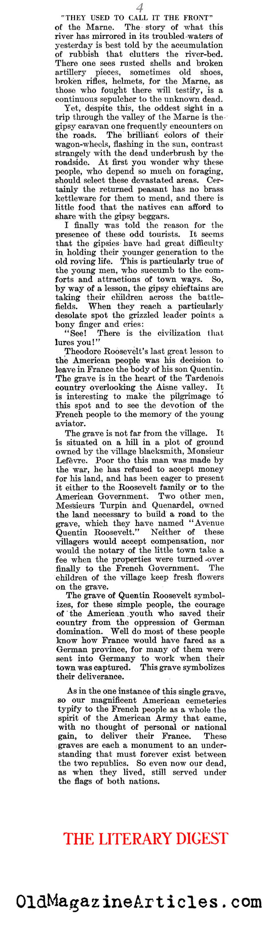 They Used to Call It the Front (The Literary Digest, 1921)