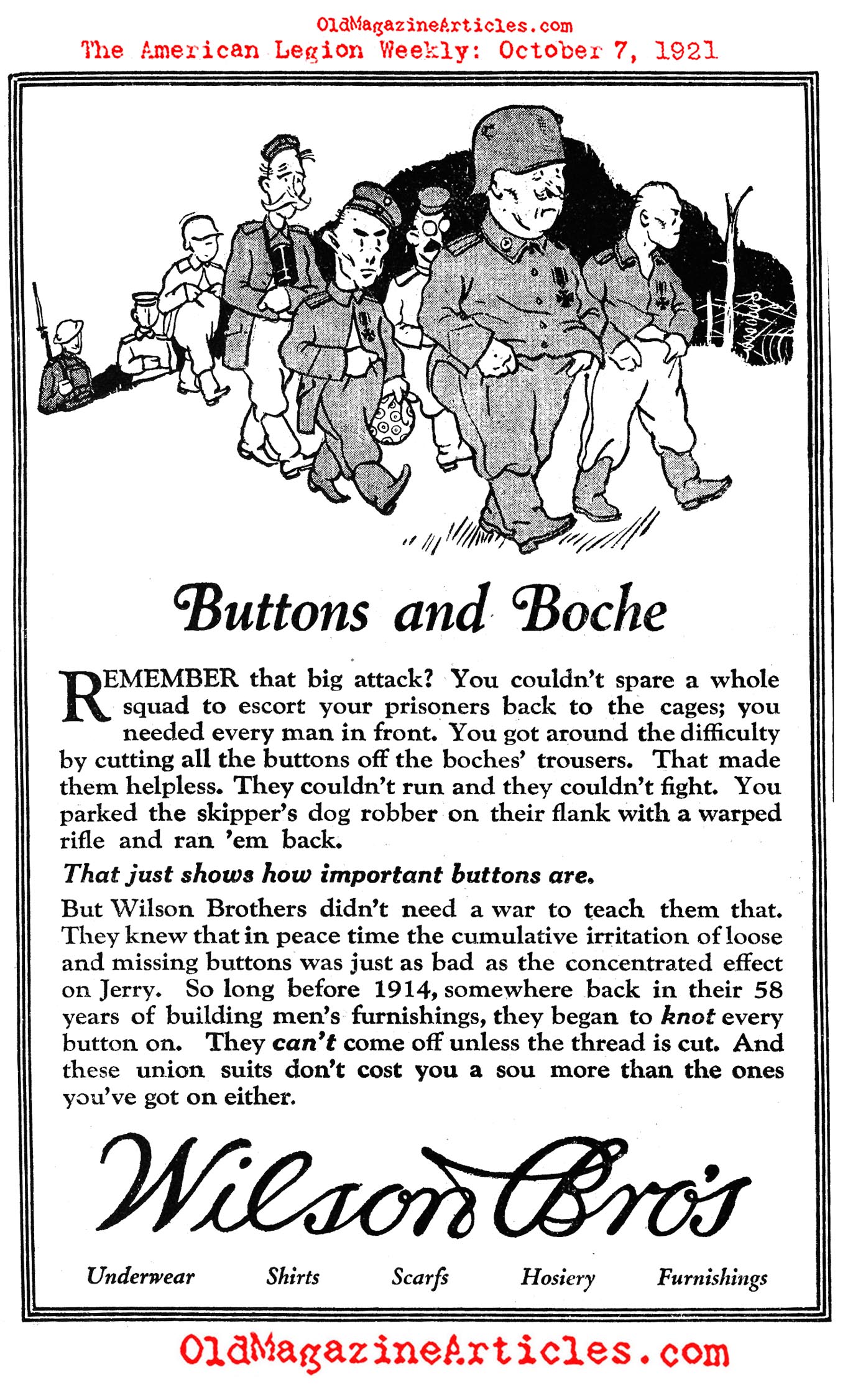 A Clever Way to Escort Prisoners... (American Legion Weekly, 1921)