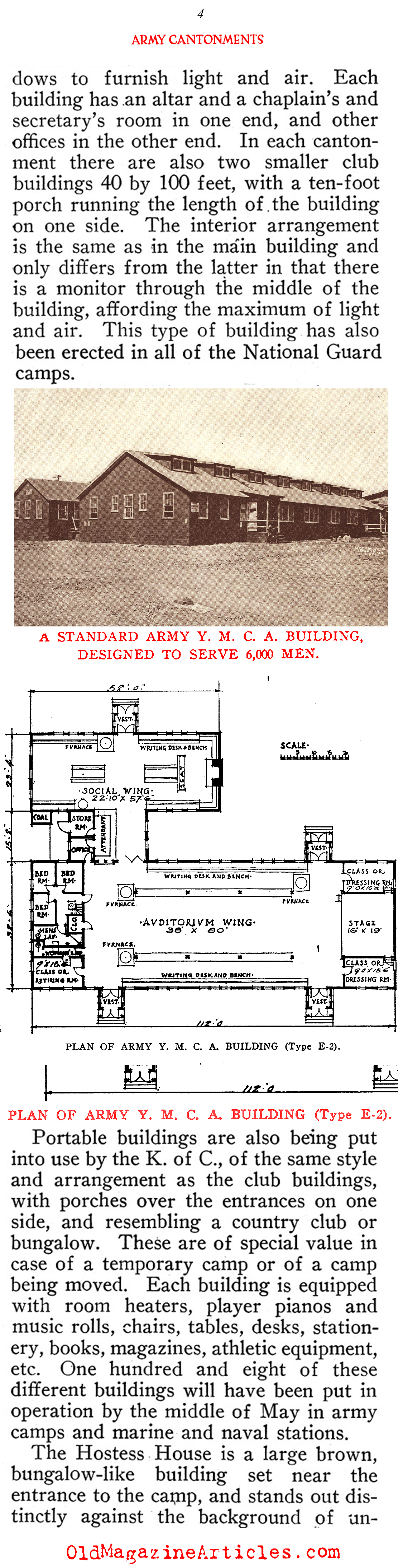 Relief Agency Structures on U.S. Army Camp Grounds (Architectural Record, 1918)