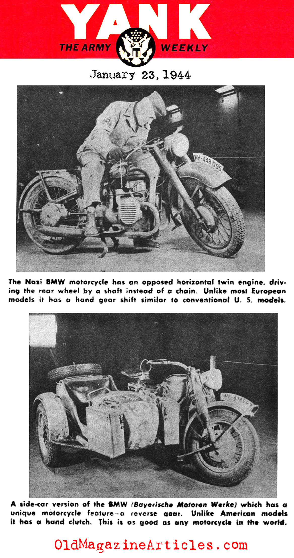 The BMW Motorcycle Examined (Yank Magazine, 1944)