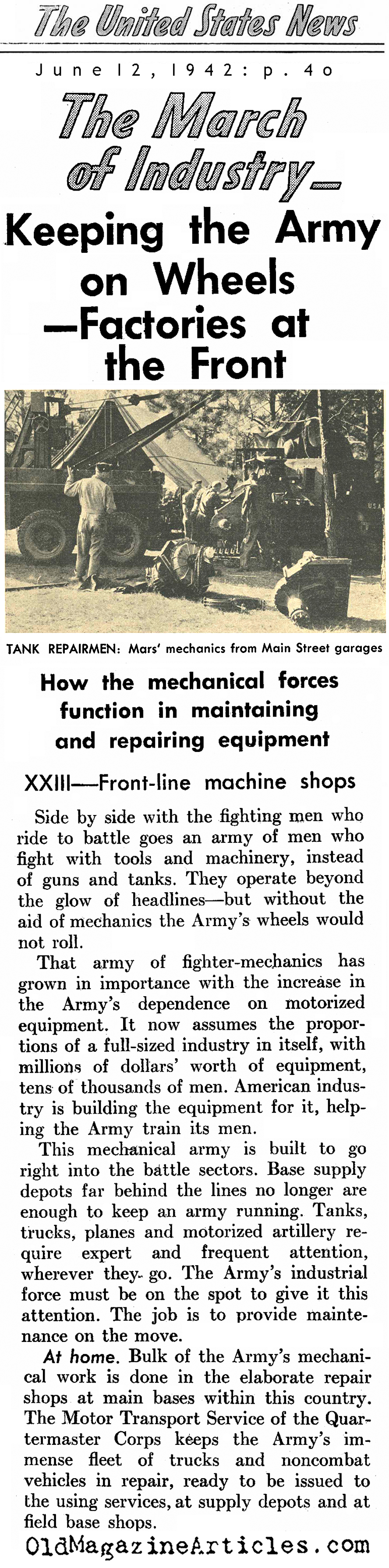 The Front-Line Mechanics (United States News, 1942)