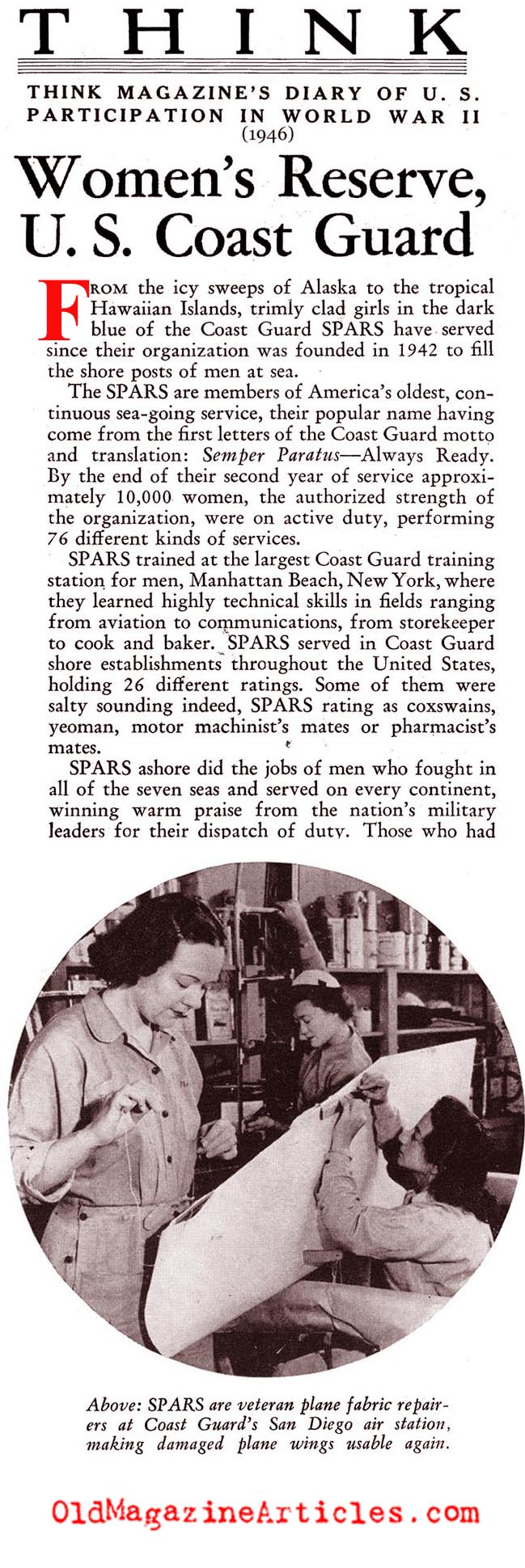 The Women of the U.S. Coast Guard (Think Magazine, 1946)