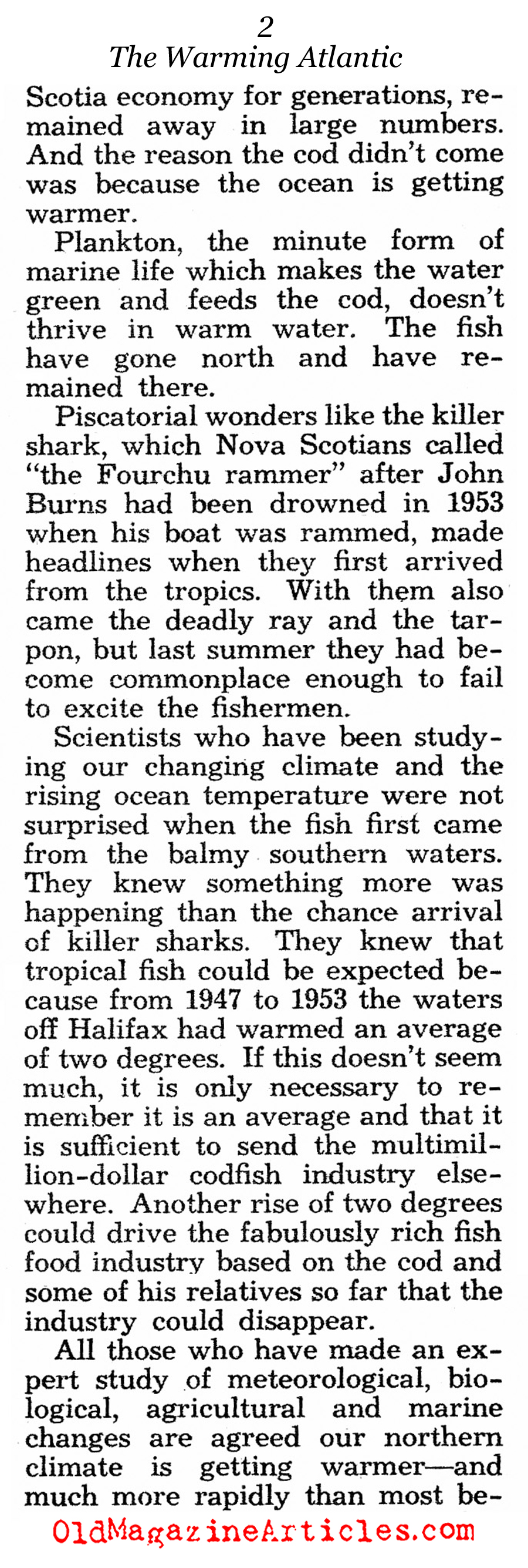 The Atlantic Heats Up (Pic Magazine, 1955)