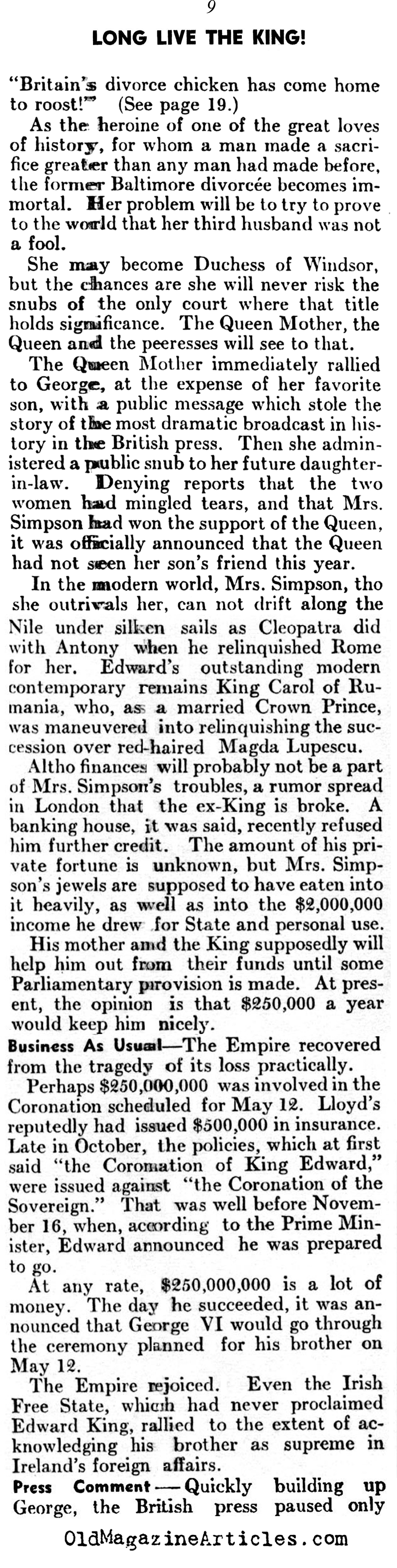 The Abdication (Literary Digest, 1936)