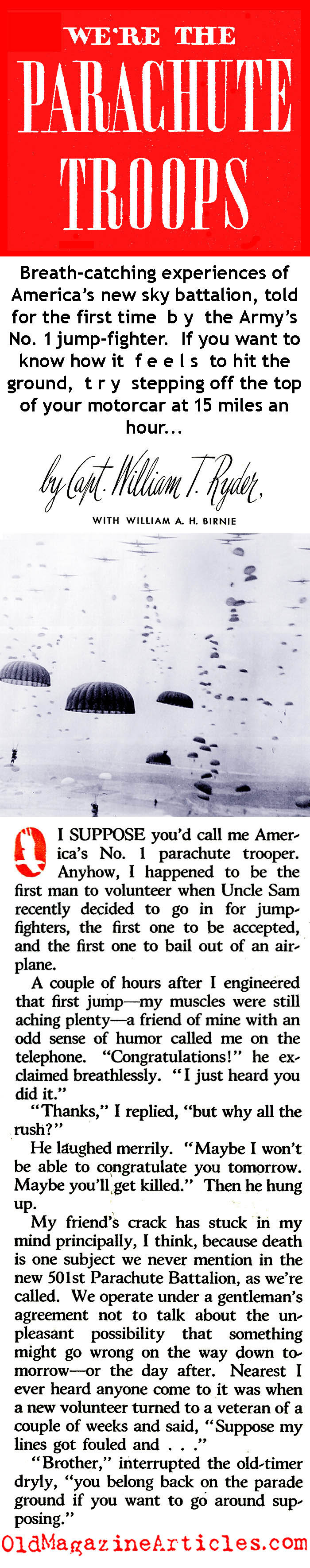 The Birth of American Parachute Infantry (The American Magazine, 1941)