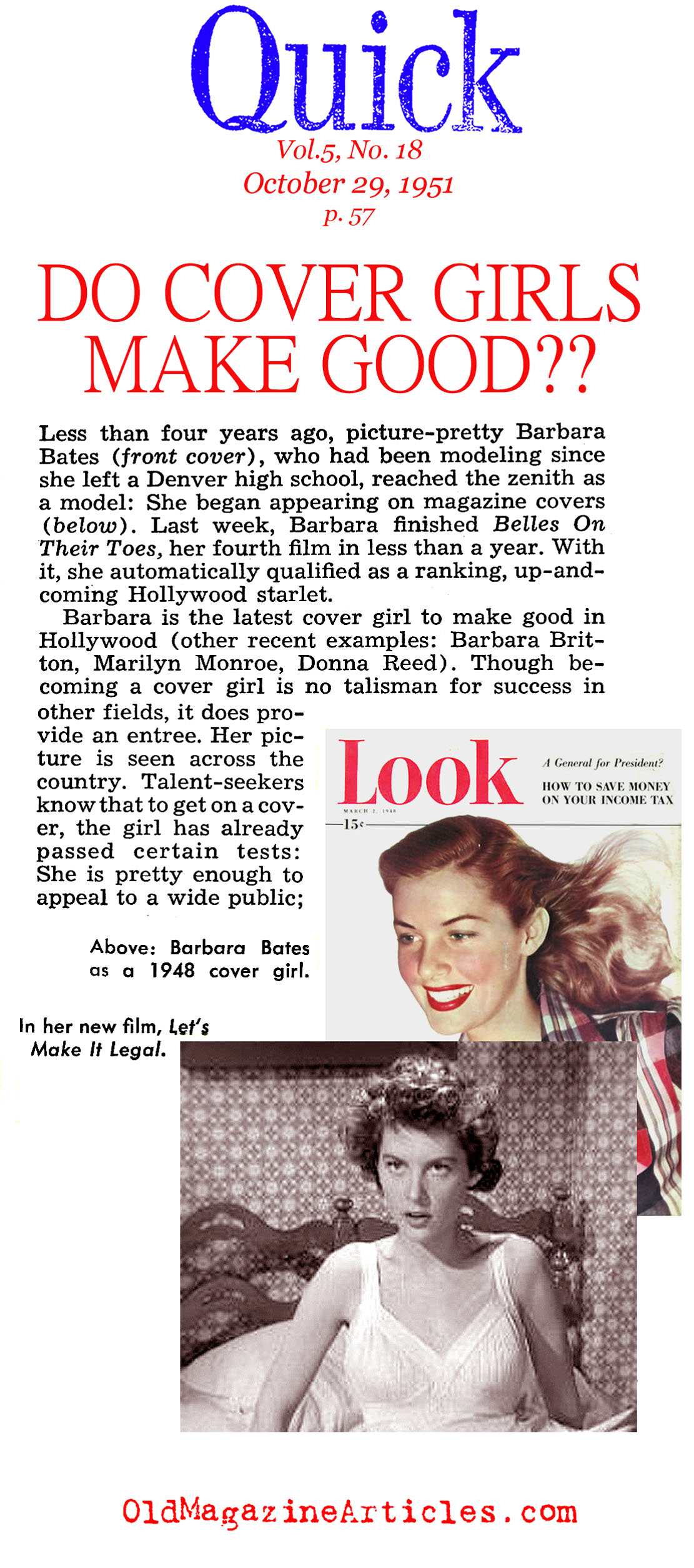 The ''Actress/Models'' (Quick Magazine, 1951)
