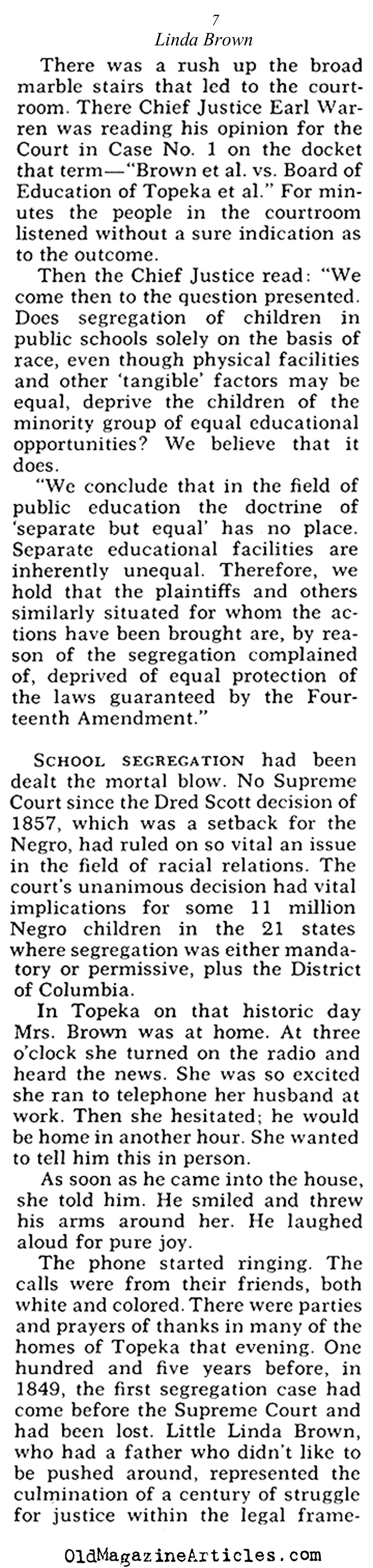 ''The Girl Who Started the Civil-Rights Breakthrough'' (Pageant Magazine, 1964)