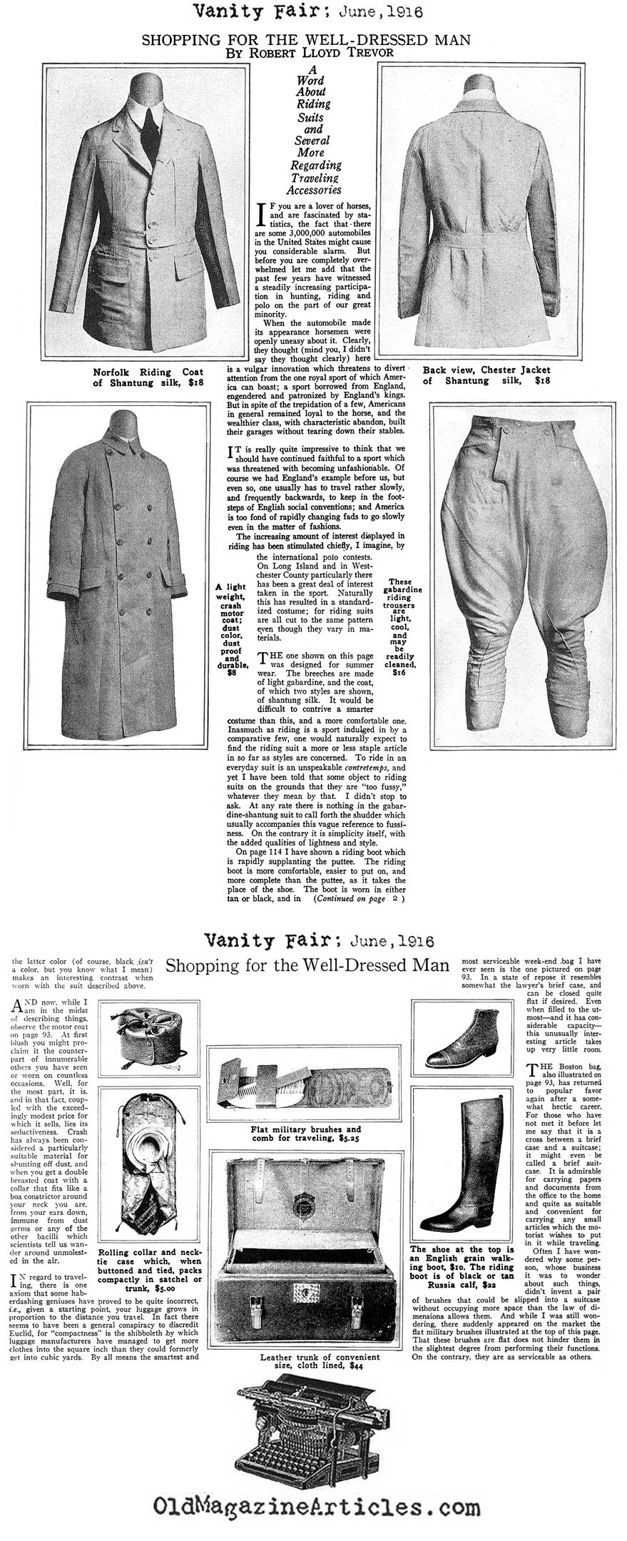 Equestrian Attire   (Vanity Fair  Magazine 1916)