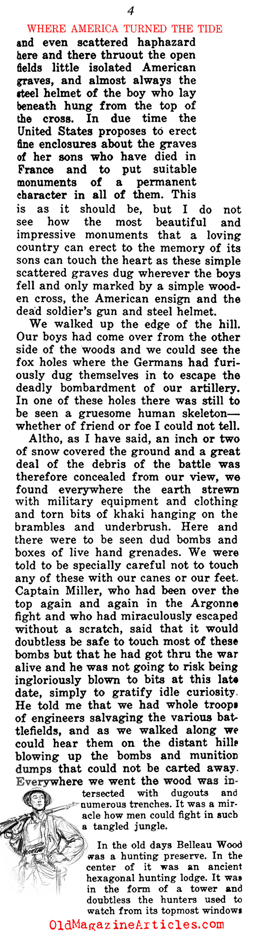 A Walk Through Five W.W. I American Battlefields  (The Independent, 1919)