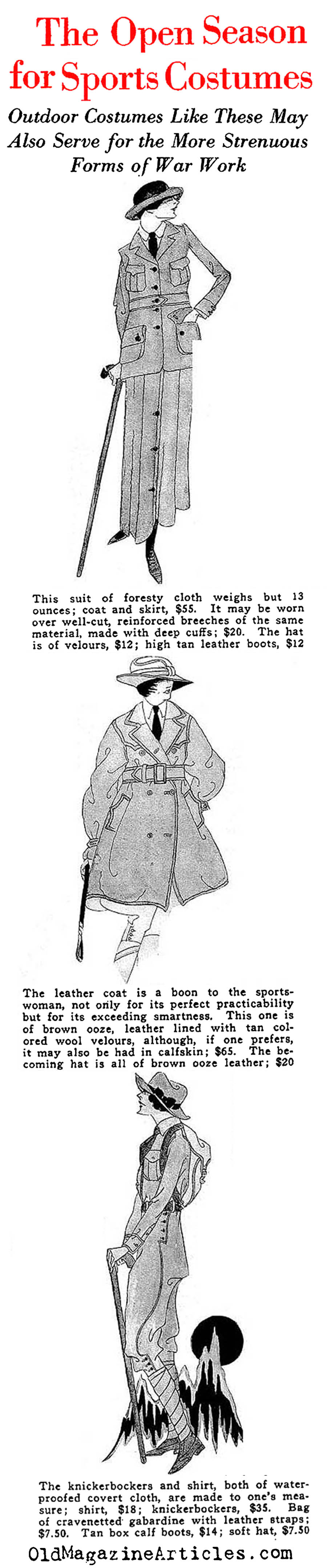 The Great War and It's Influence on Feminine Fashion   (Vanity Fair, 1918)