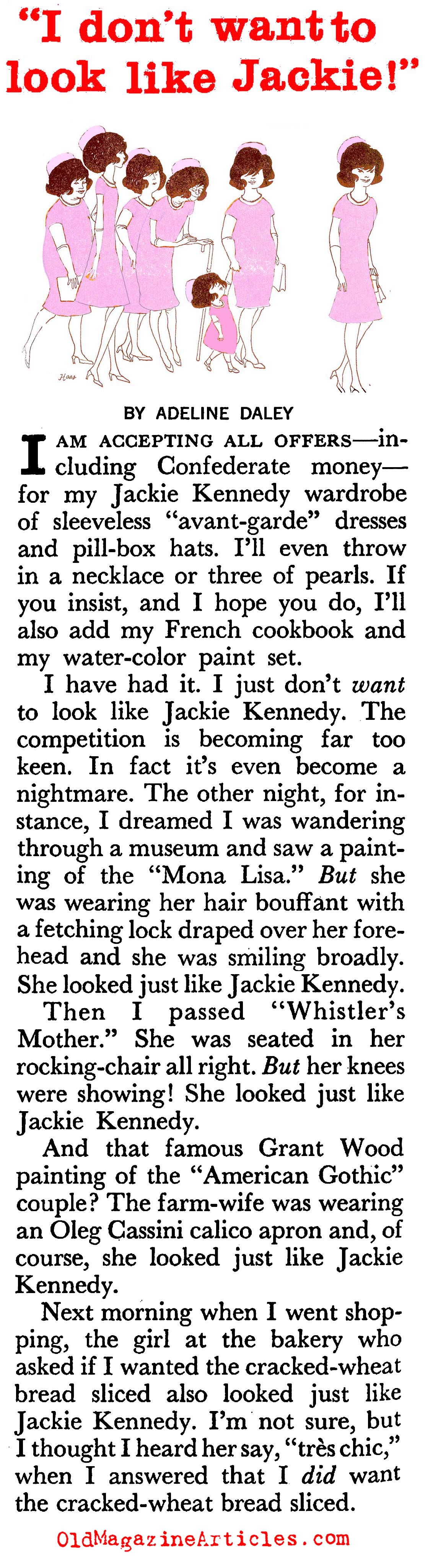 The Woman Who Didn't Want to Dress Like Jackie... (Coronet Magazine, 1961)