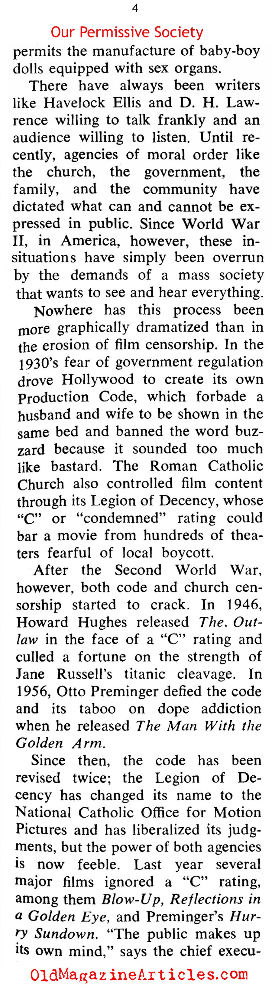 Nudity And Smut Becomes the Norm In American Pop-Culture (Coronet Magazine, 1968)