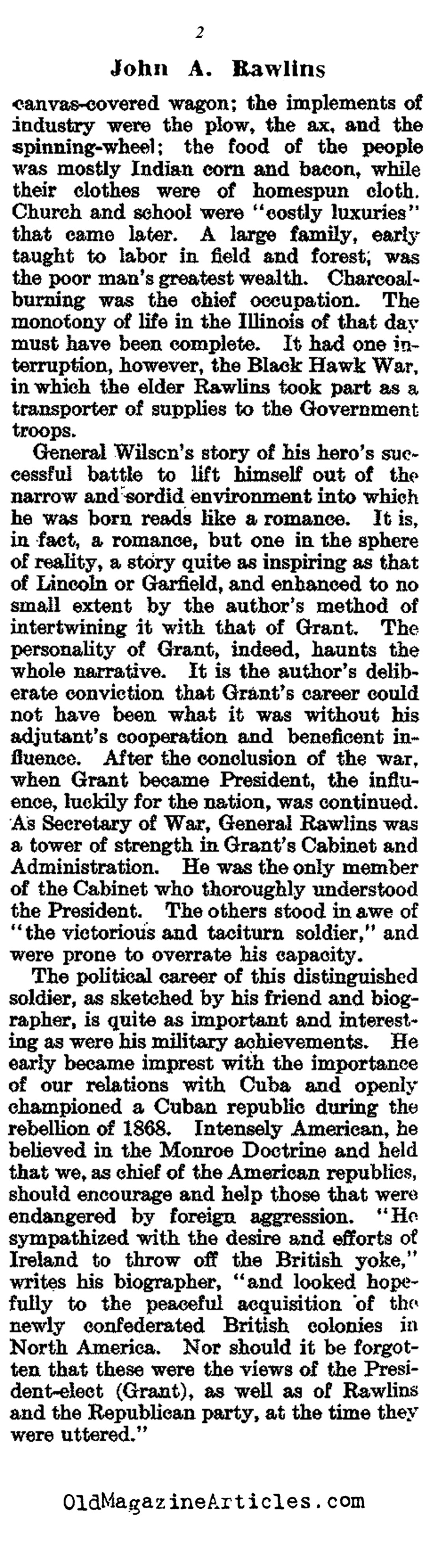 General John Rawlins: General Grant's Chief of Staff   (The Literary Digest, 1917)