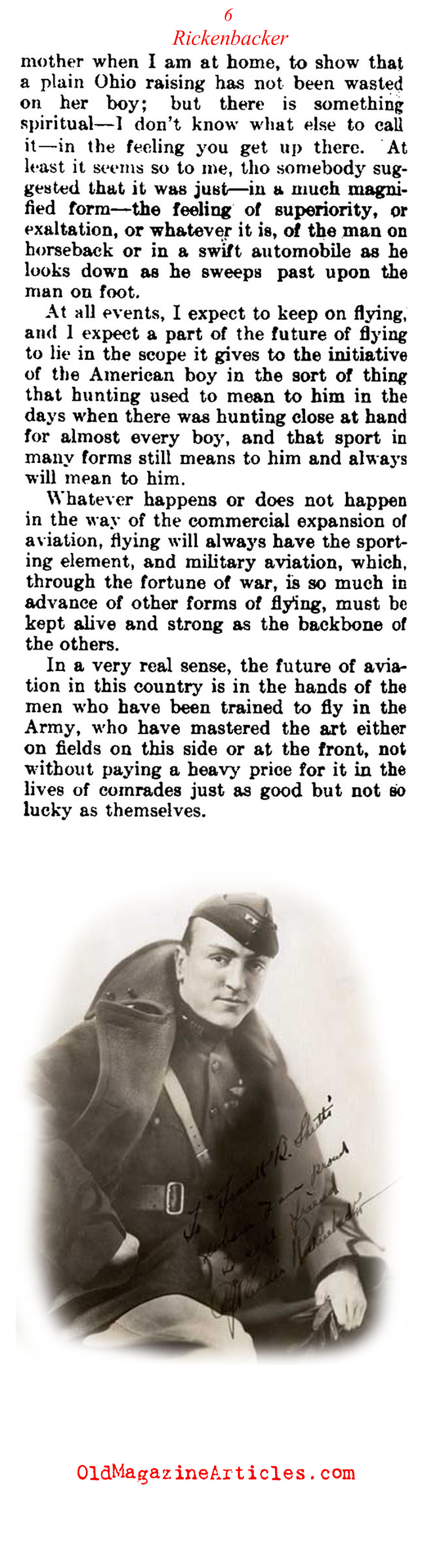 Captain Eddy Rickenbacker: Ace of Aces (The Literary Digest, 1919)