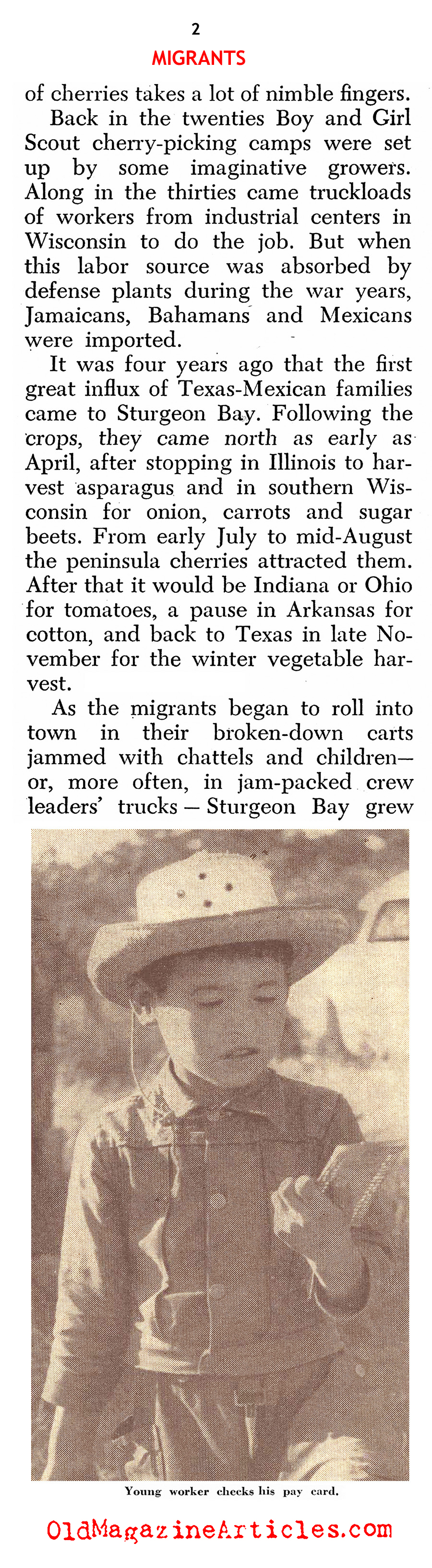 Migrant Labor in Wisconsin (Christian Herald, 1952)