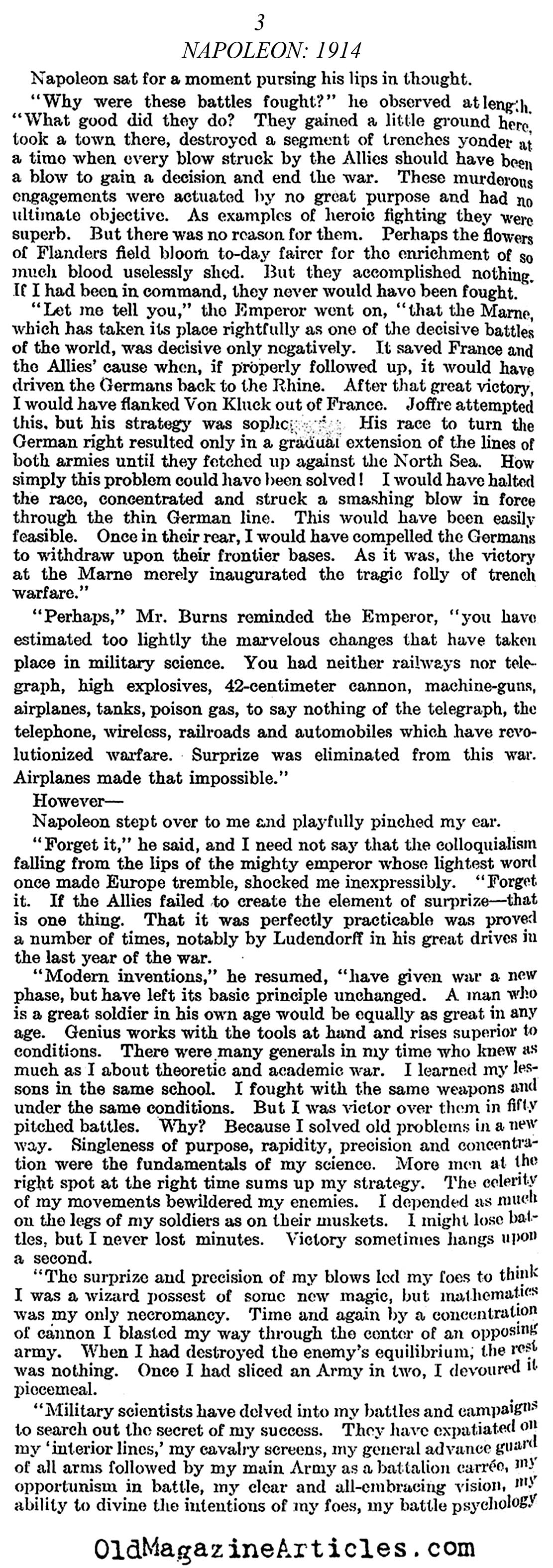 Napoleon Takes Charge (Literary Digest, 1922)