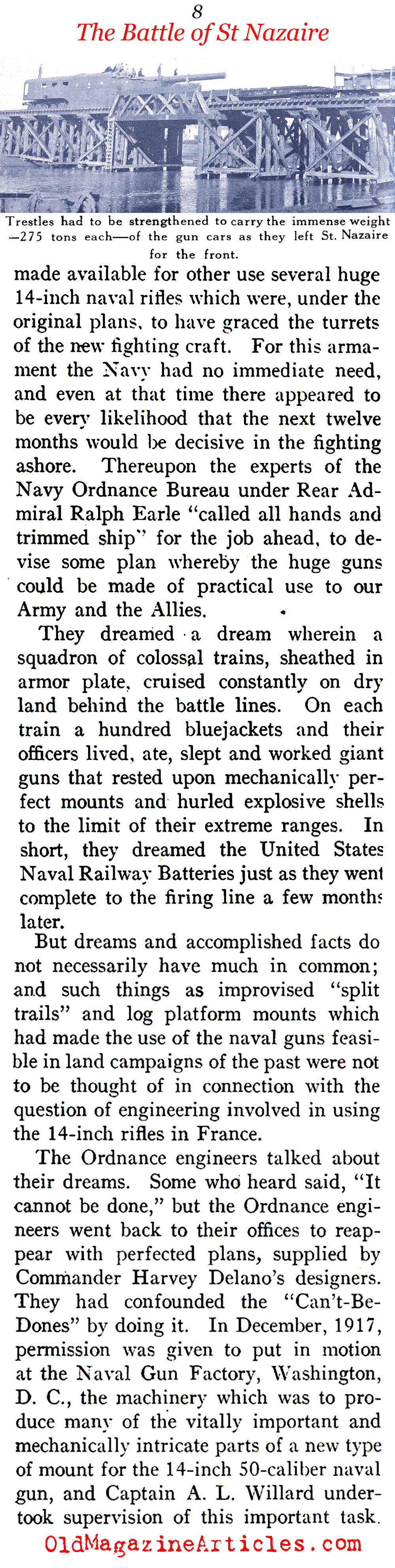 Firing from the Rails (Sea Power Magazine, 1918)
