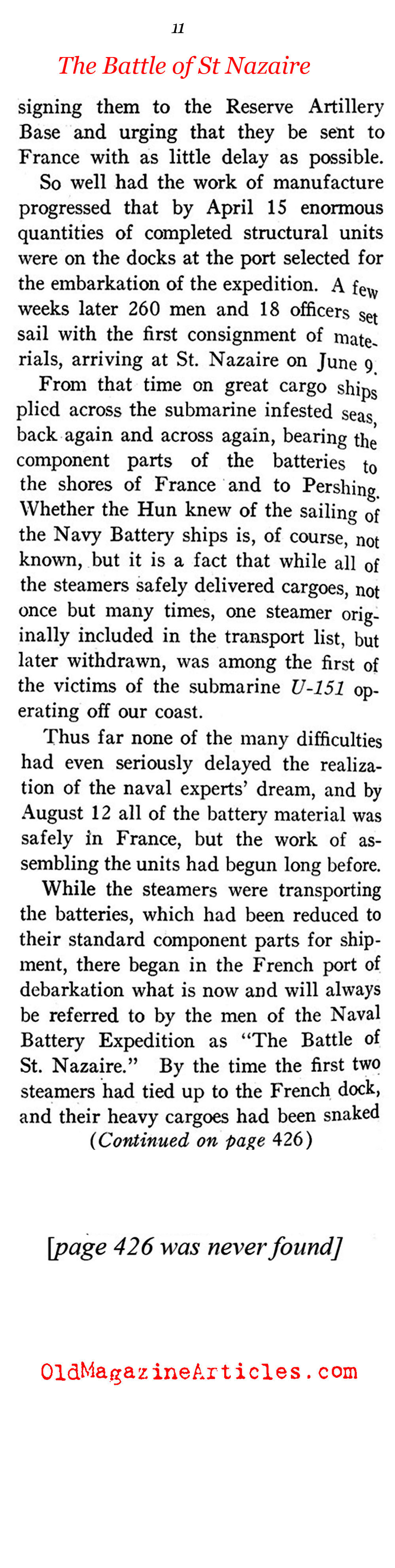 Firing from the Rails (Sea Power Magazine, 1918)