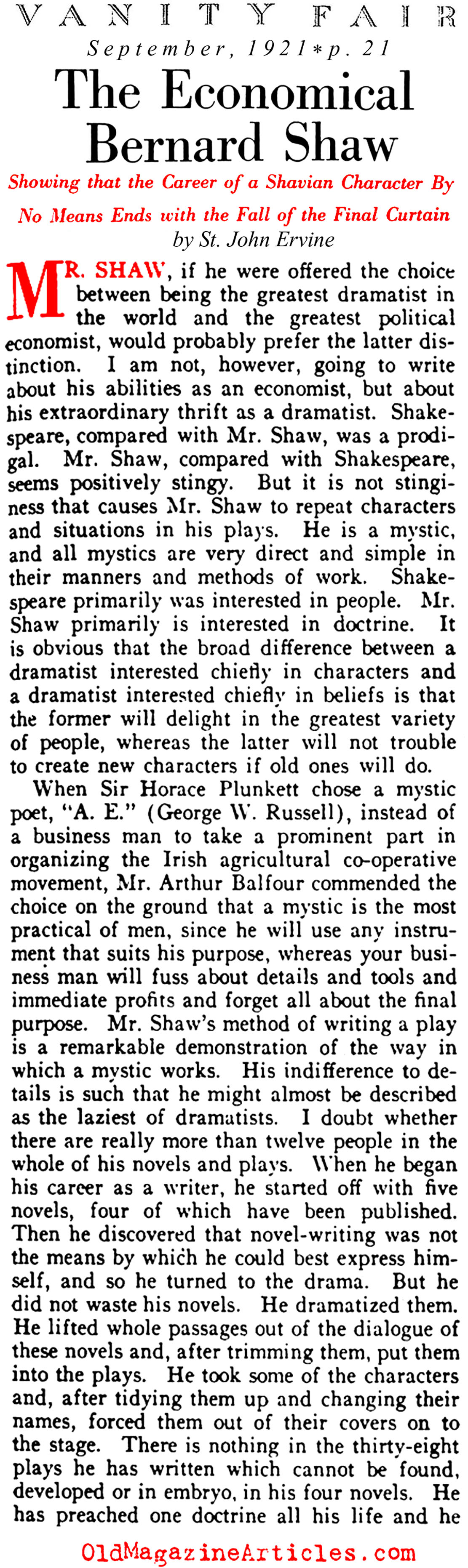Literary Recycling[br] as Practiced by [br]George Bernard Shaw