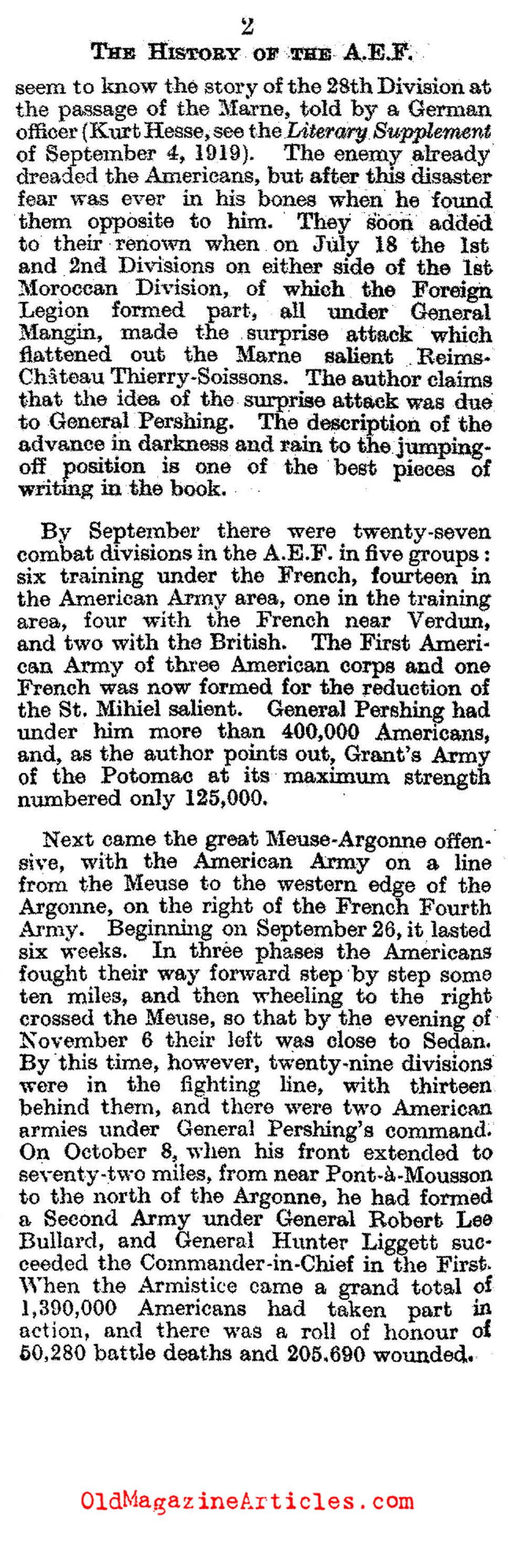 A History of the AEF: the Doughboys in France