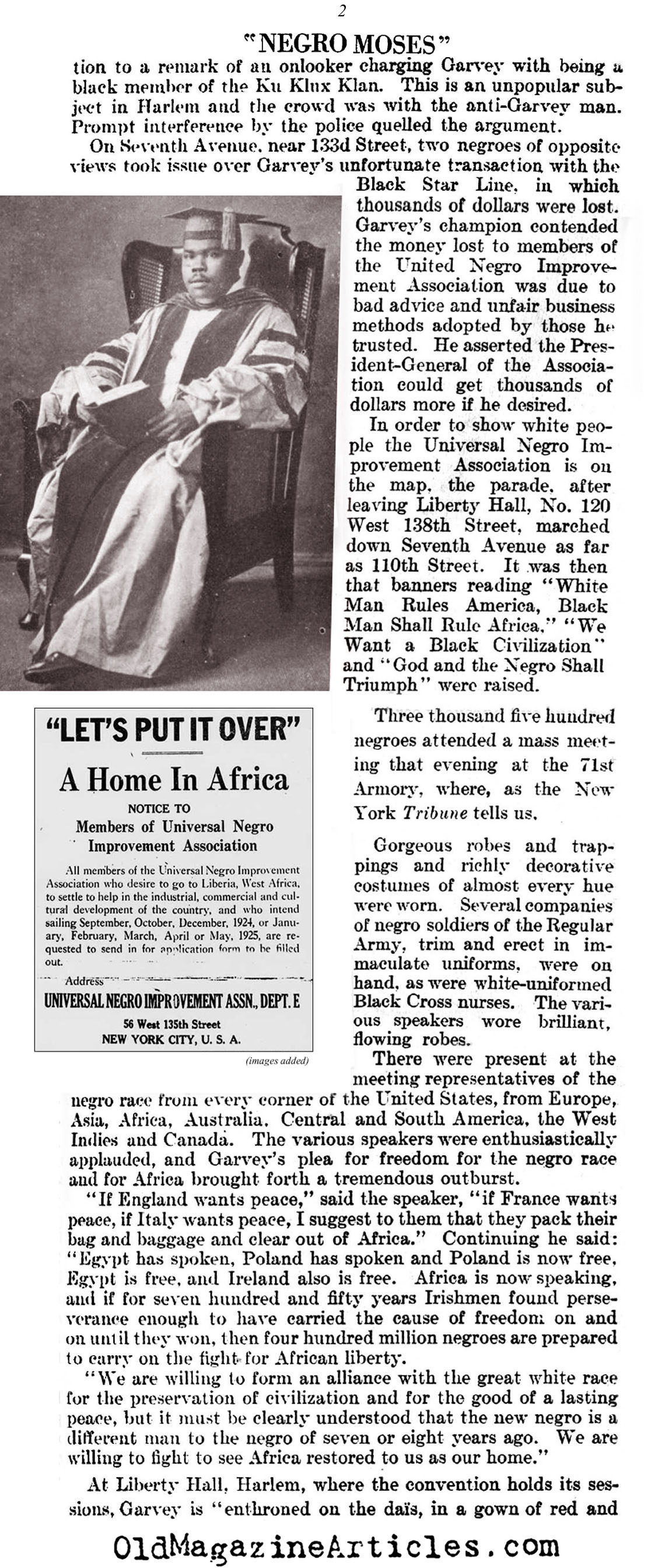 Marcus Garvey: The Negro Moses
