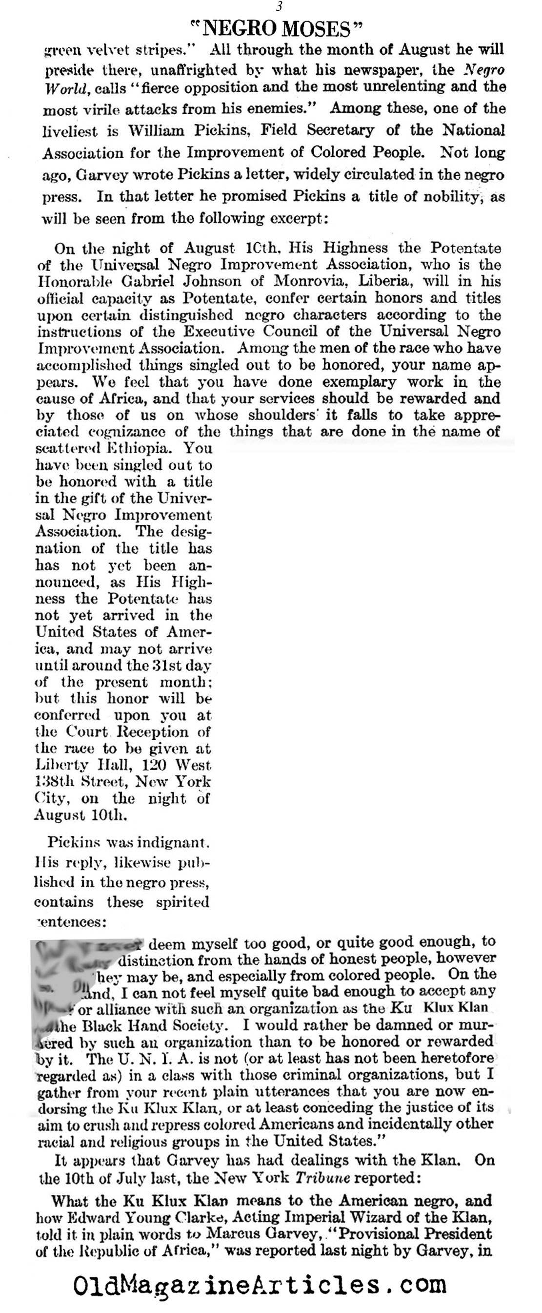 Marcus Garvey: The Negro Moses