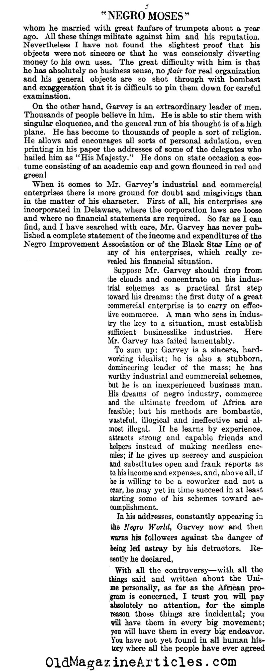 Marcus Garvey: The Negro Moses