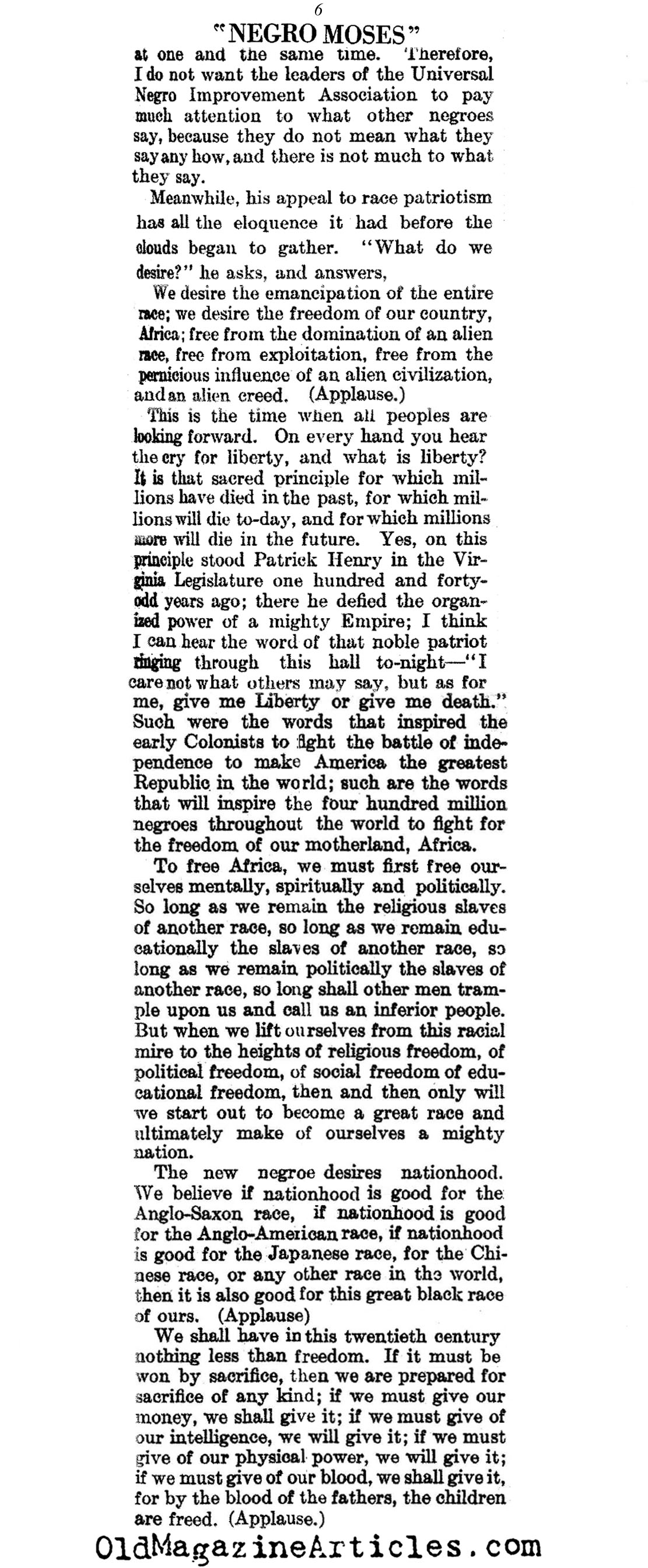 Marcus Garvey: The Negro Moses