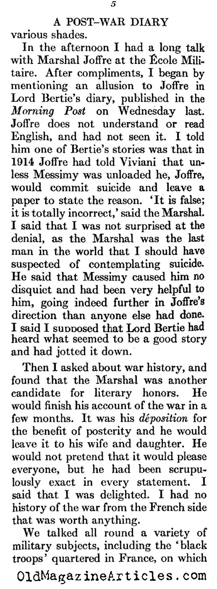 World War I Reminiscences by Charles A Court Repington