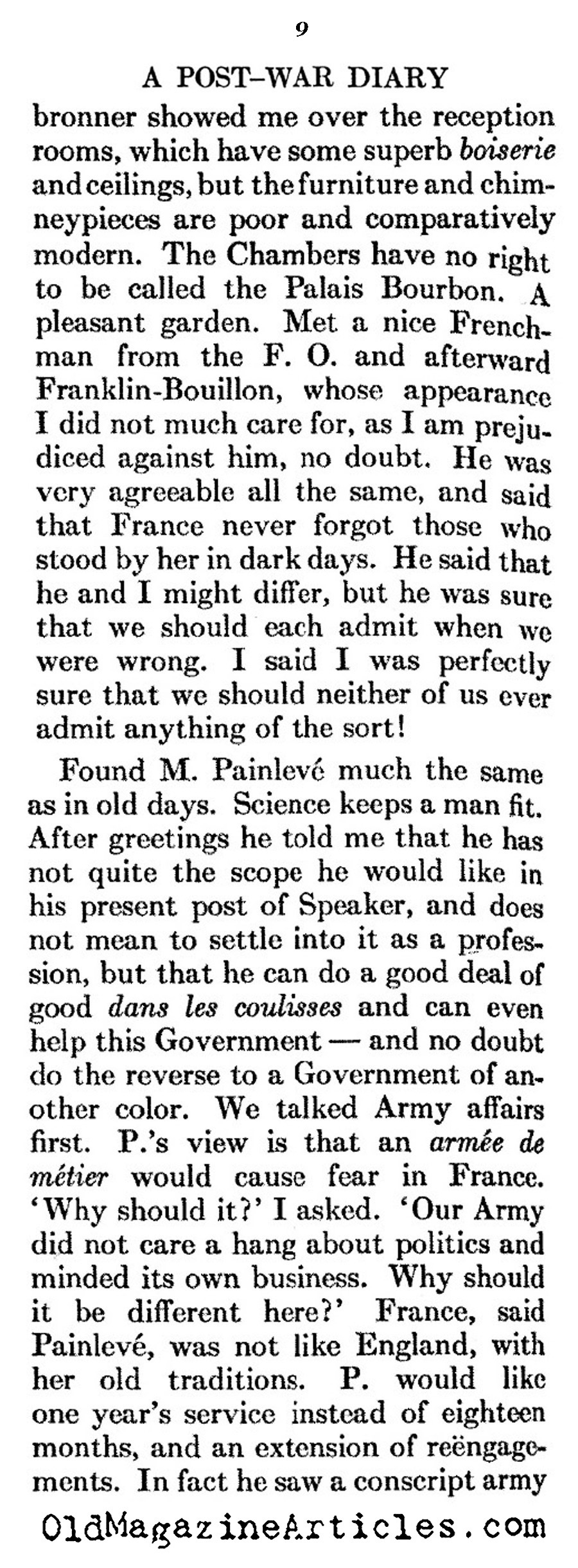 World War I Reminiscences by Charles A Court Repington