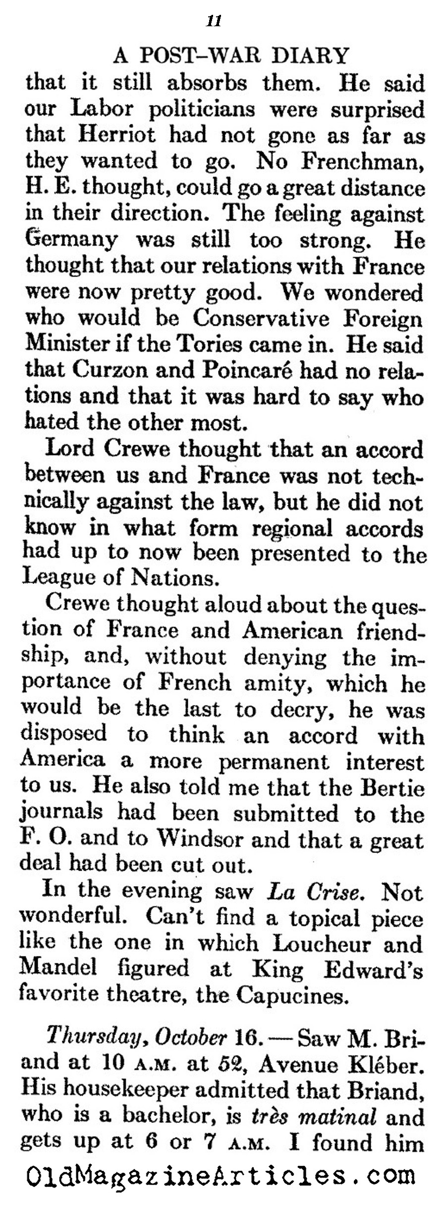 World War I Reminiscences by Charles A Court Repington