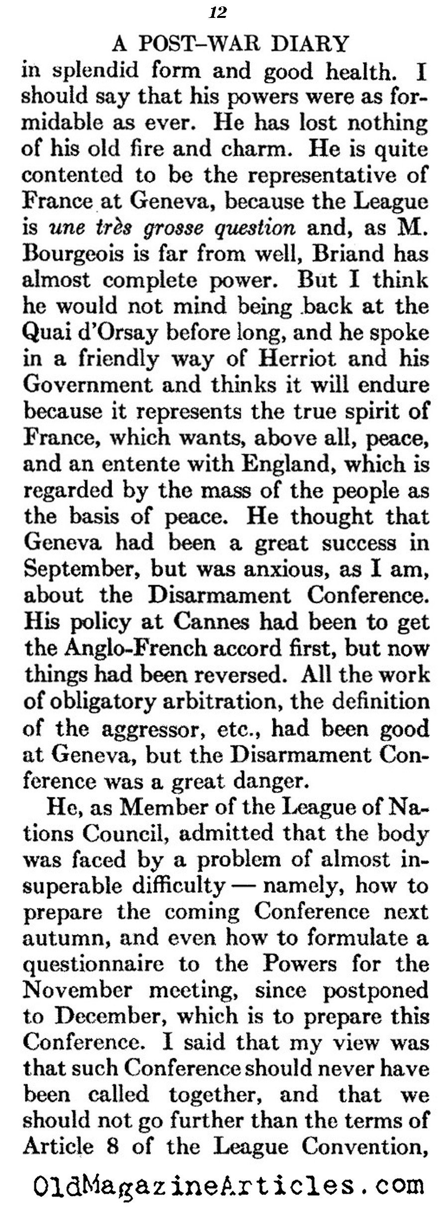 World War I Reminiscences by Charles A Court Repington