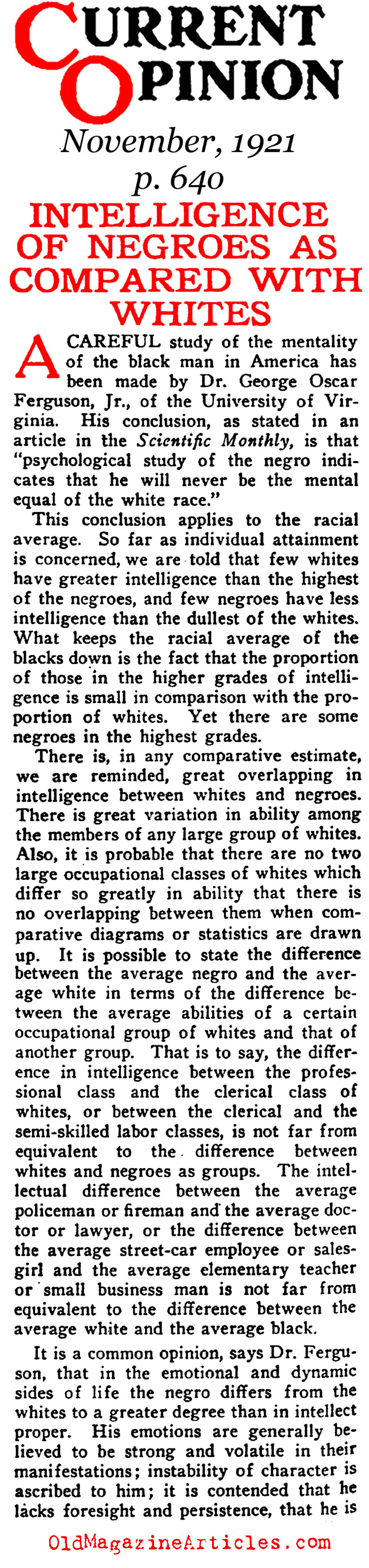 Intelligence Tests Designed for African Americans