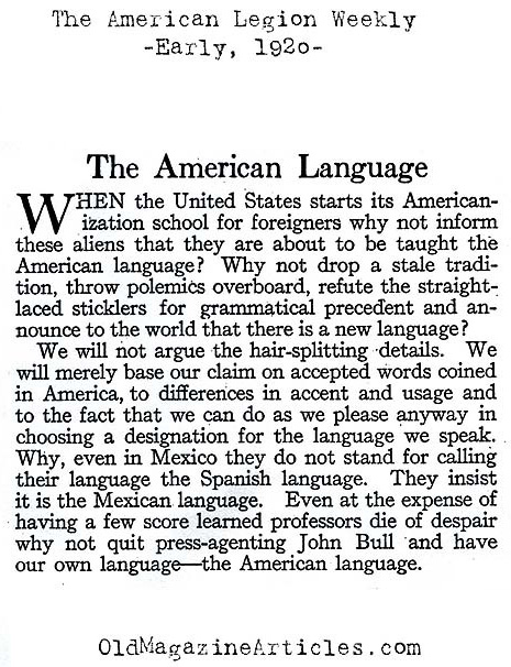 A Case for Americanization...