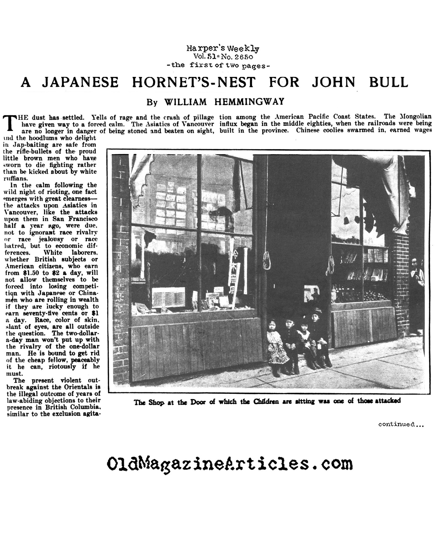 The Vancouver Race Riots of 1907
