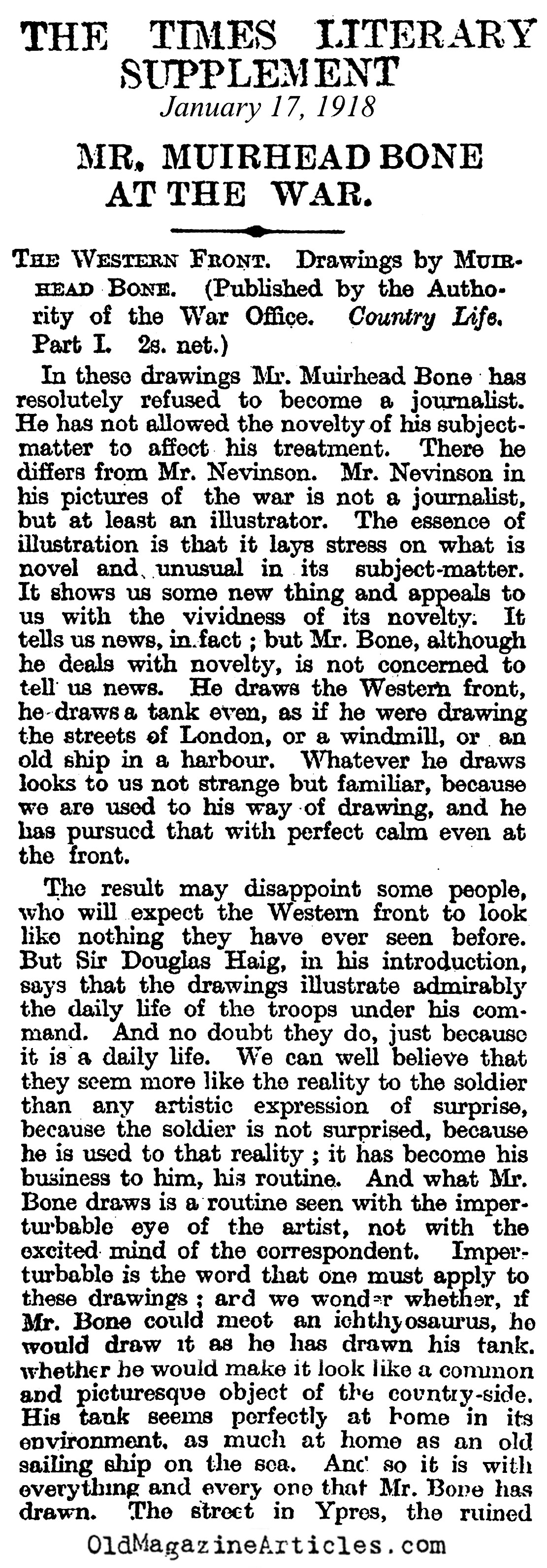 Muirhead Bone on the Western Front