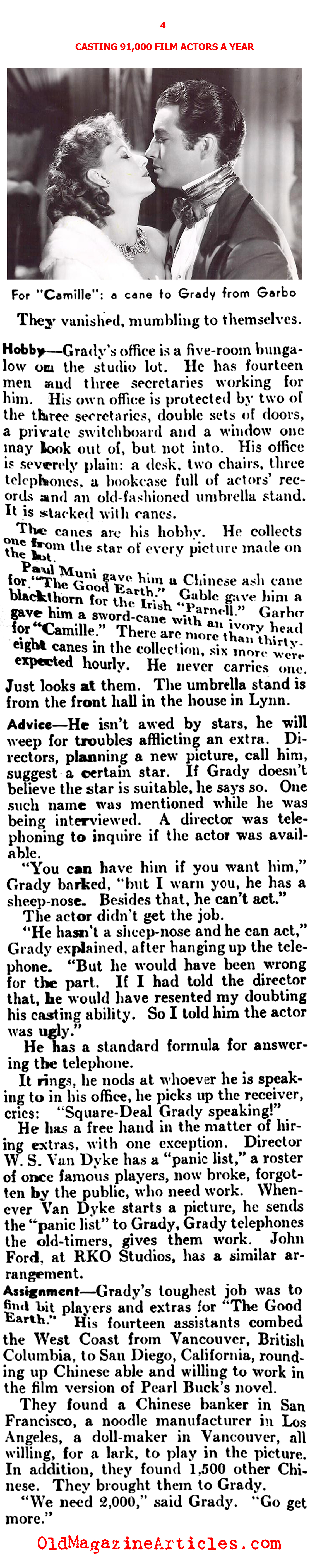 Billy Grady of M.G.M. The Busiest Casting Director in 1930s Hollywood
